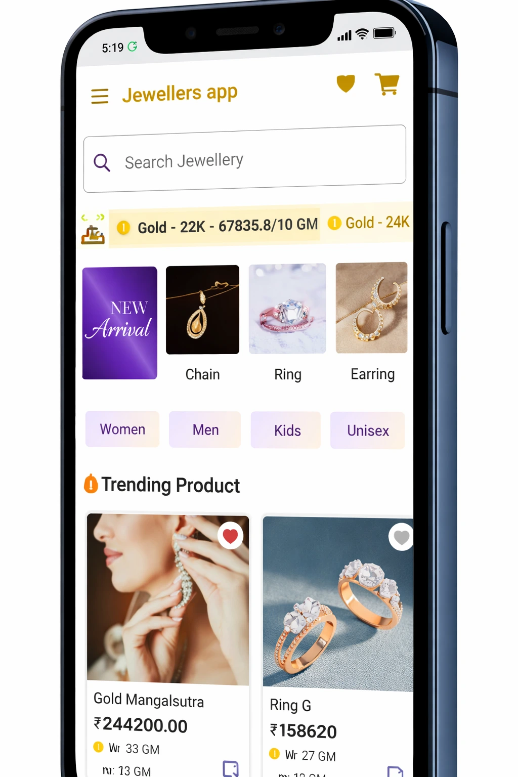 Jewellery Mobile App